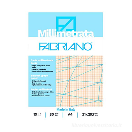 Blocco Millimetrato A4 80gr. 10 Fogli