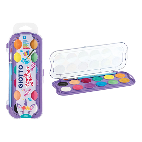 Acquerelli Pezzi 12 + Pennello Candy Collection