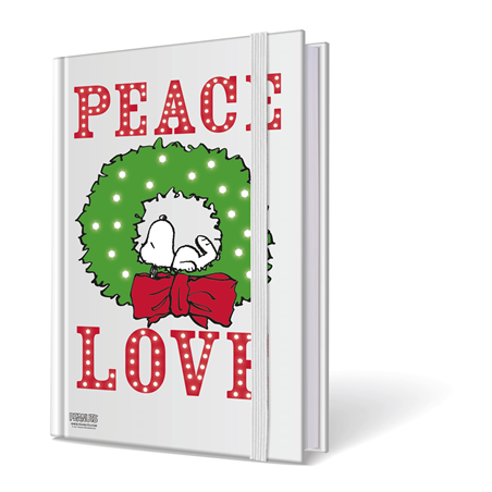 Taccuino Con Elastico A5 Snoopy Peace Love