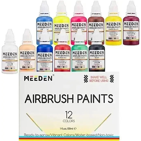 Set 12 Colori Acrilici Per Aerografo