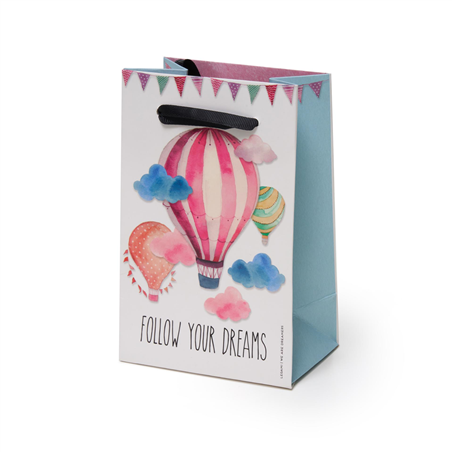 Busta Regalo Carta 15x10x6,5cm Small Vertical Etichetta Tag Kraft