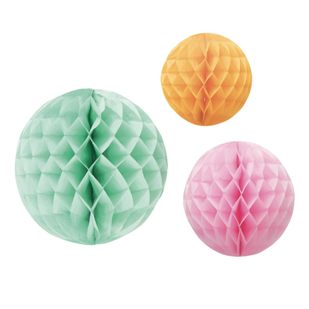 Sfere Frufru Colori Pastello 3pz 20/25/30cm
