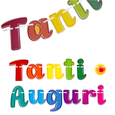 Festone Tanti Auguri Colors 2mt