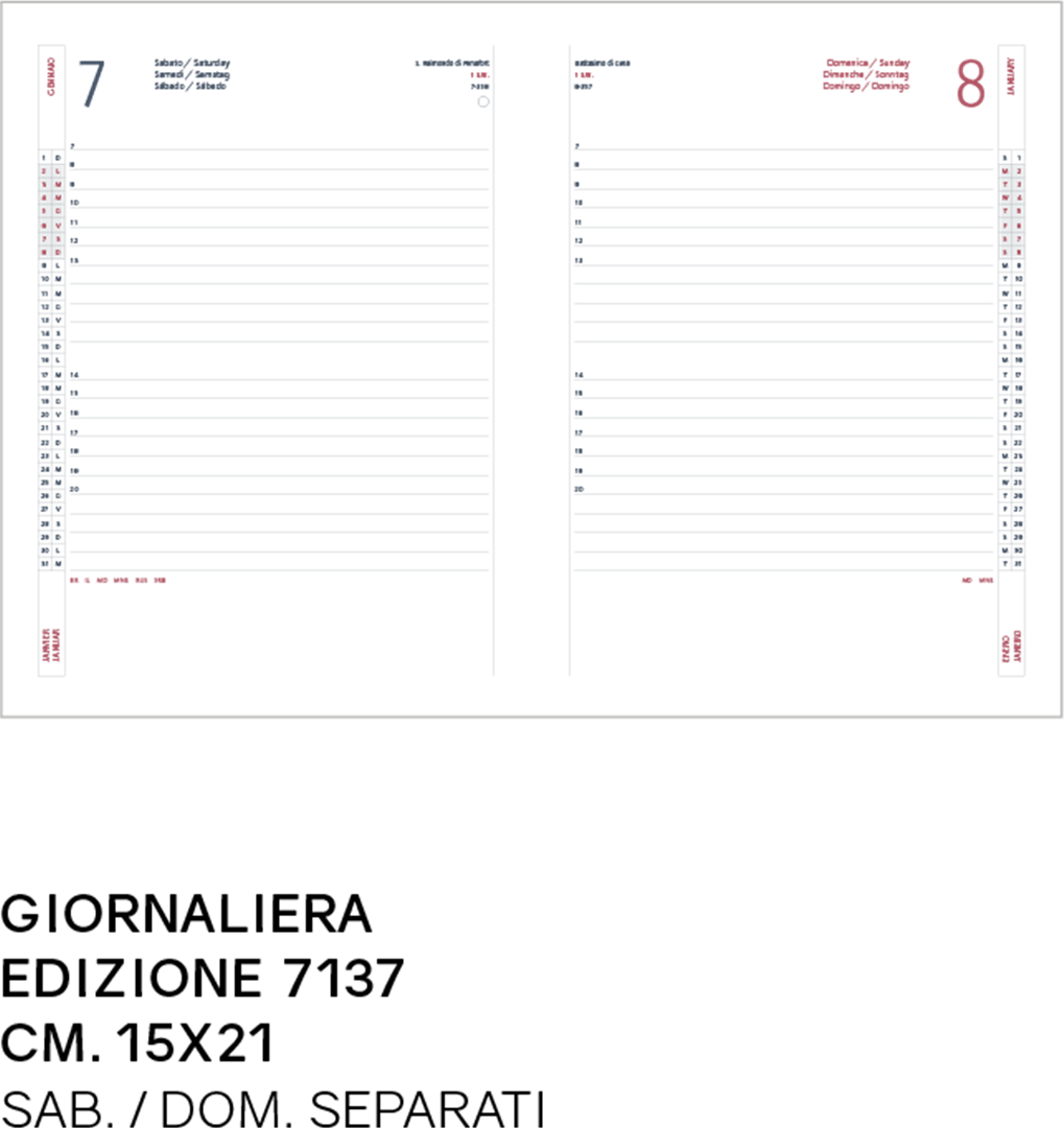 Agenda Giornaliera 15x21cm Text Blu — immagine 2