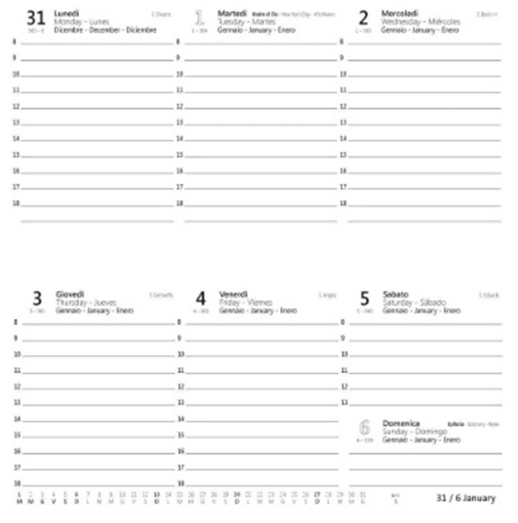 Agenda Tascabile Settimanale 16x8 Spiralata Rosso — immagine 2