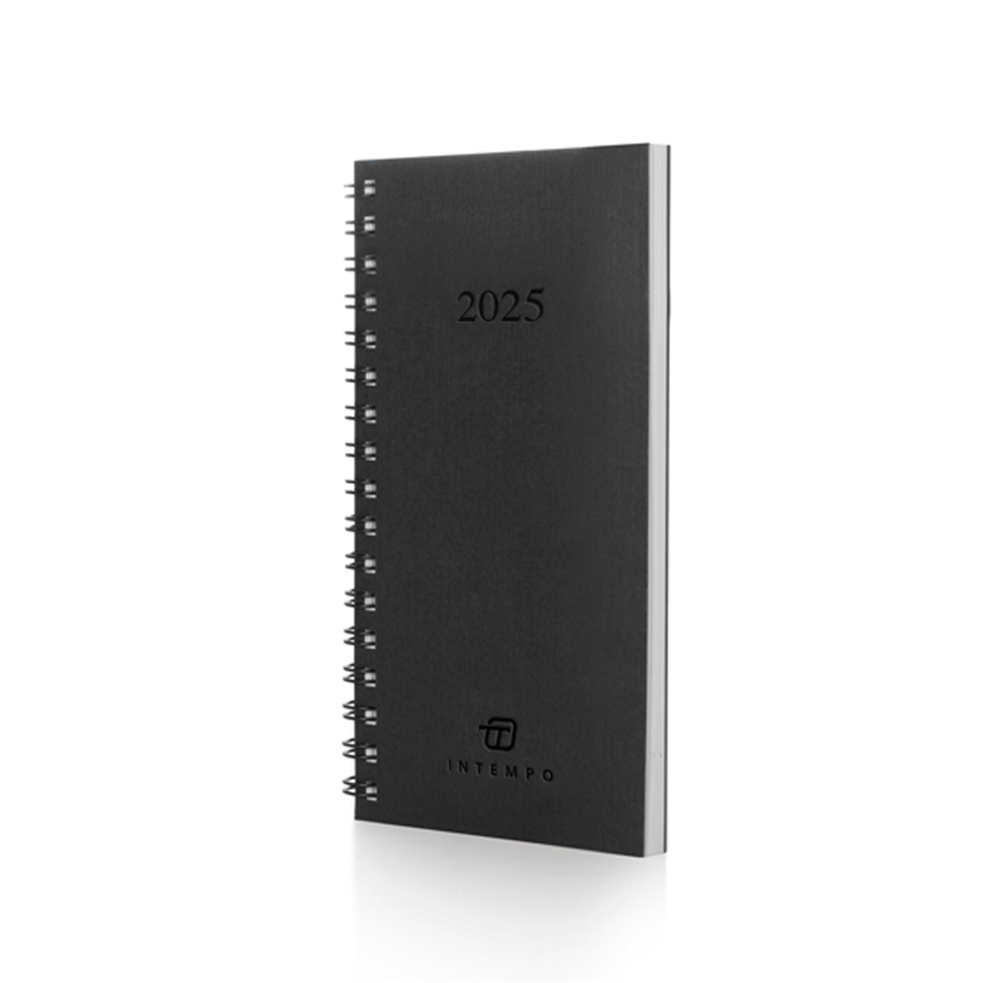 Agenda Tascabile Settimanale 16x8 Spiralata Nero