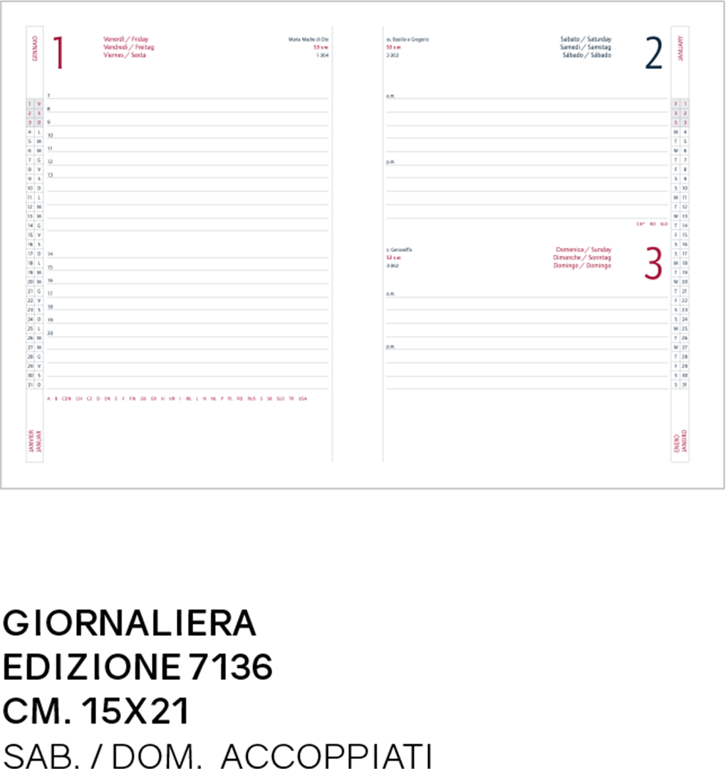 Agenda Gg 15x21cm Delta Bordeaux — immagine 2