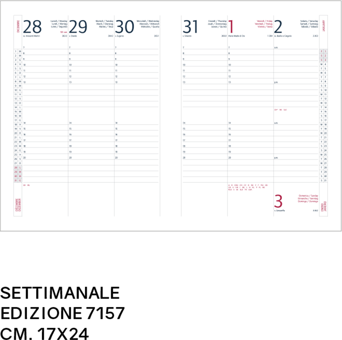 Agenda 7g 17x24 Cm Delta Nero — immagine 2