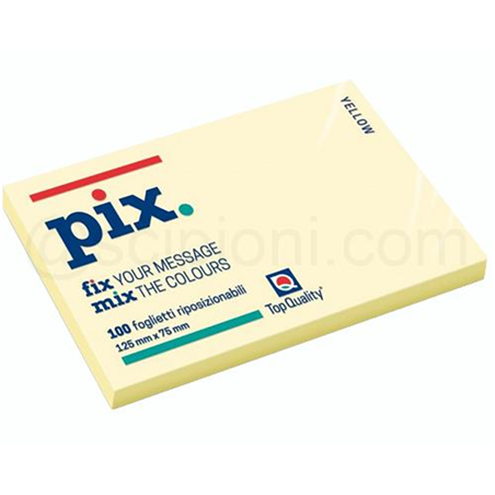 Foglietti Adesivi Riposiz. 76x125 100fg Giallo Pix