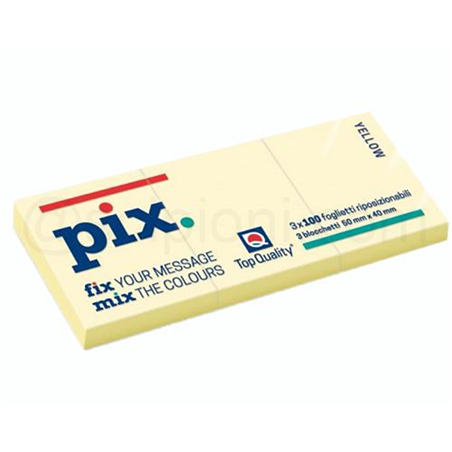 Foglietti Adesivi Riposizionabili 38x51 100fg Giallo Pix - 12 Pz