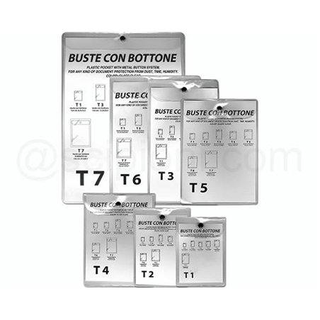 Busta Con Bottone 8,5x10,5cm Pvc Cristal