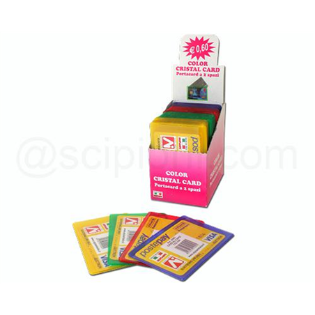 Portacard 2 Scomparti Pvc Cristal Colori Assortiti