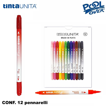 Set Pennarelli Brush Bi-Punta Pezzi 12