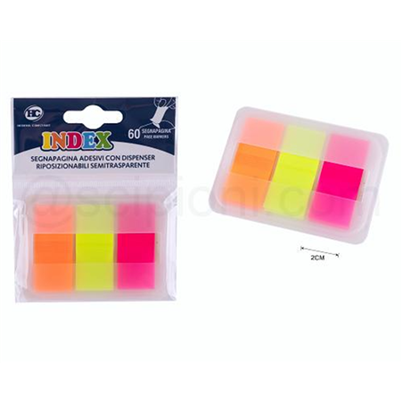Segnapagina Pz 60 2x3cm Colore Fluo