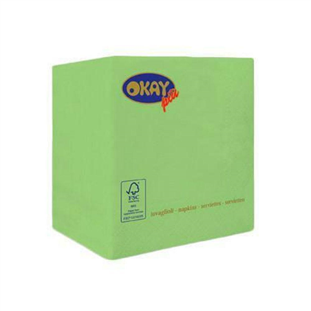 Tovagliolo Ovatta 2v 25x25cm 100pz  Verde Mela