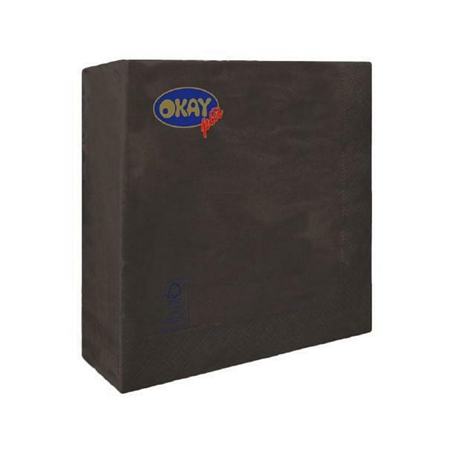 Tovagliolo Ovatta 2v 33x33cm 50pz  Nero