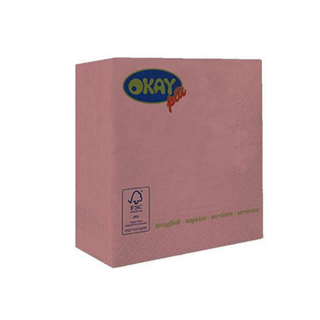 Tovagliolo Ovatta 2v 25x25cm 50pz  Rosa Gold