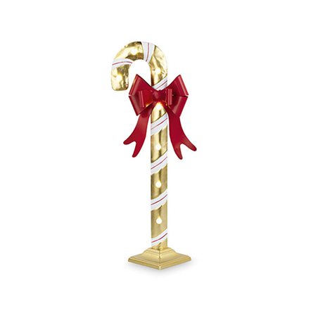 Candy Cande Decorativo Metallo E Led H730 Oro Rosso Bianco
