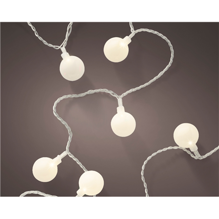 Filo 60led Cherry Xl Trasparente  L900cm Cherry Bianca Opaca-Luce Bianco Caldo-Ester