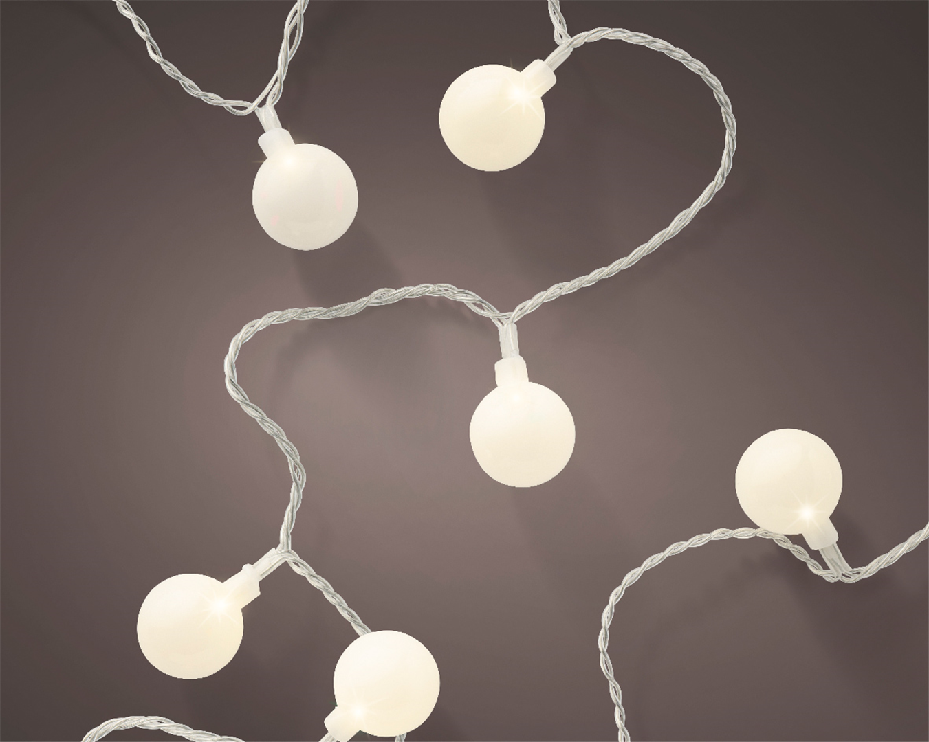 Filo 60led Cherry Xl Trasparente L900cm Cherry Bianca Opaca-Luce Bianco Caldo-Ester