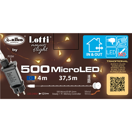 Catena 500microled Metal Rame 4+37,5m Luce Traditional-Esterno-Controller