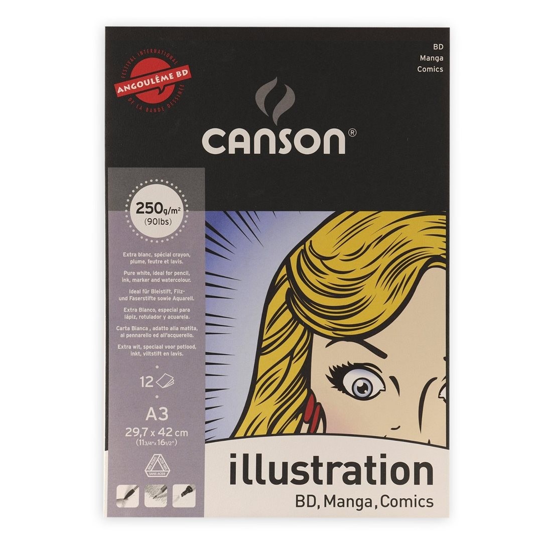 Blocco Collato Illustration/bd A3 12 Fogli 250 G/m2