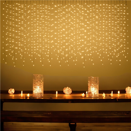 Tenda 840led Ice Light Luce Fissa Cavo Traspa