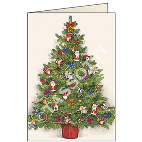 Biglietto Natale  Albero Di Natale C/giocattoli