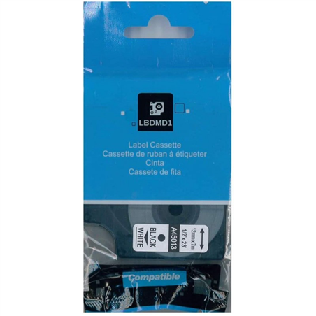 Nastro Per Etichette Compatibile Dymo 12 Mm X 7 Metri Inchiostro Nero Su Nastro Bianco