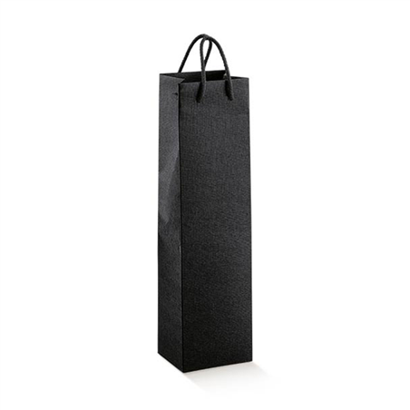 Busta Regalo 1 Bottiglia 9.5x9.5x3.8cm Seta Nero