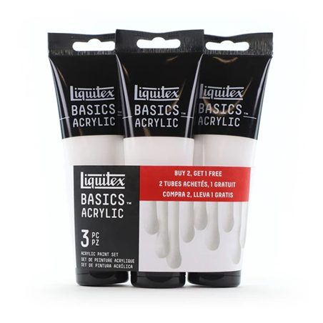 Set 3 Tubi Acrilico Basic 118ml Bianchi