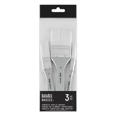 Set Tre Pennelli Basic Manico Corto Piatti Misure 1/2, 1, 2
