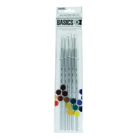 Set 5 Pennelli Basics Manico Lungo Assortiti