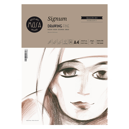 Blocco Signum A4 Gr.200/mq Fogli 30 Grana Fine