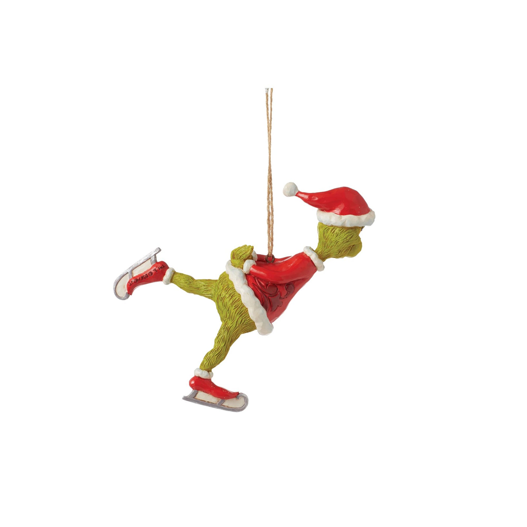 Ornamento Grinch Jimshore Grinch Ice Skating — immagine 2