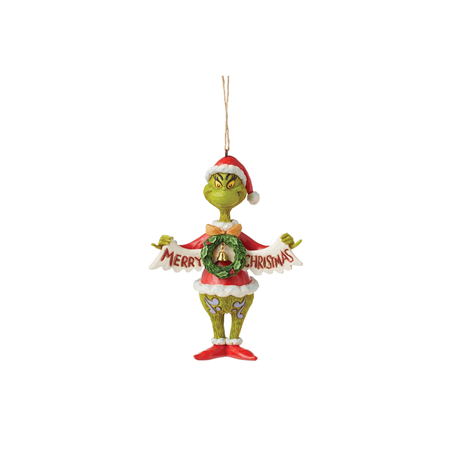 Ornamento Grinch Jimshore Grinch Banner Ho