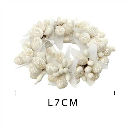 Coroncina Girocandela D06cm Mini Bacche Bianco