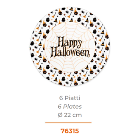 Piatto Carta 22cm 6pz Spooky Halloween