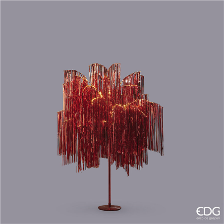 Albero Led Frange 600microled H150cm D90cm Rosso