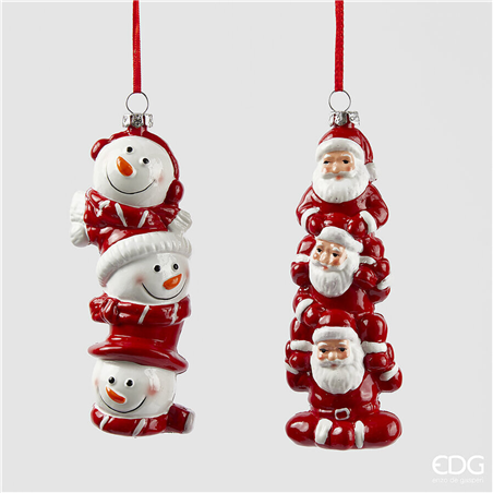 Ornamento Pvc Infrangibile Babbo/omino H14,5 Bianco Rosso