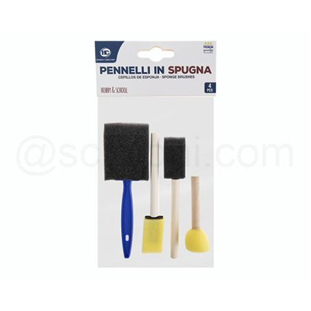 Pennelli In Spugna 4 Pezzi Assortiti