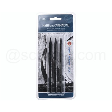 Set 3 Matite Carboncino Assortite Soft/medium/hard