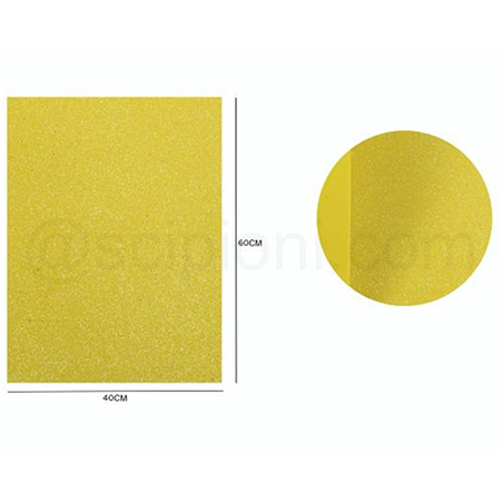 Gomma Eva Cm. 60x40 X 2mm Glitter Giallo