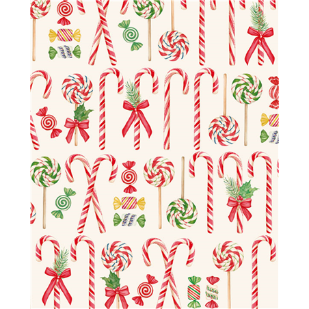 Carta Regalo 70x100 Natale  Bastoncini Di Zucchero