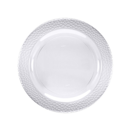 Piatto Plastica Lavabile D25.5cm Goffrato 10p Trasparente