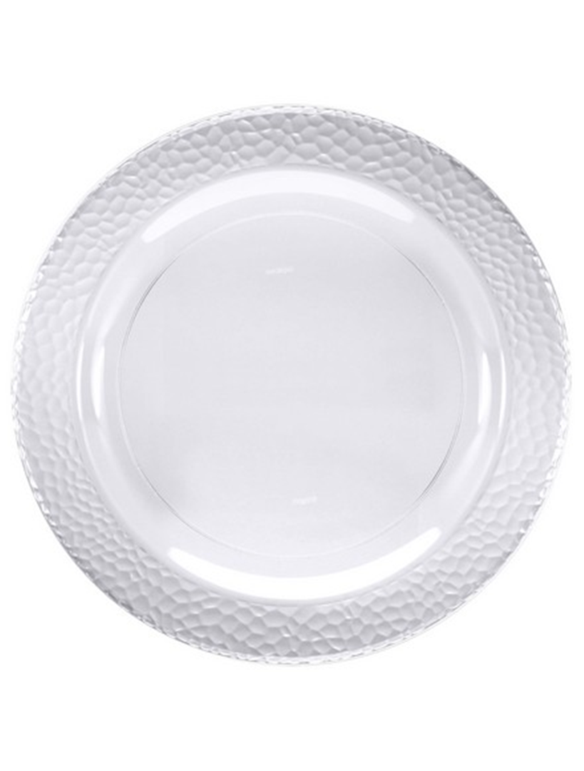 Piatto Plastica Lavabile D25.5cm Goffrato 10p Trasparente