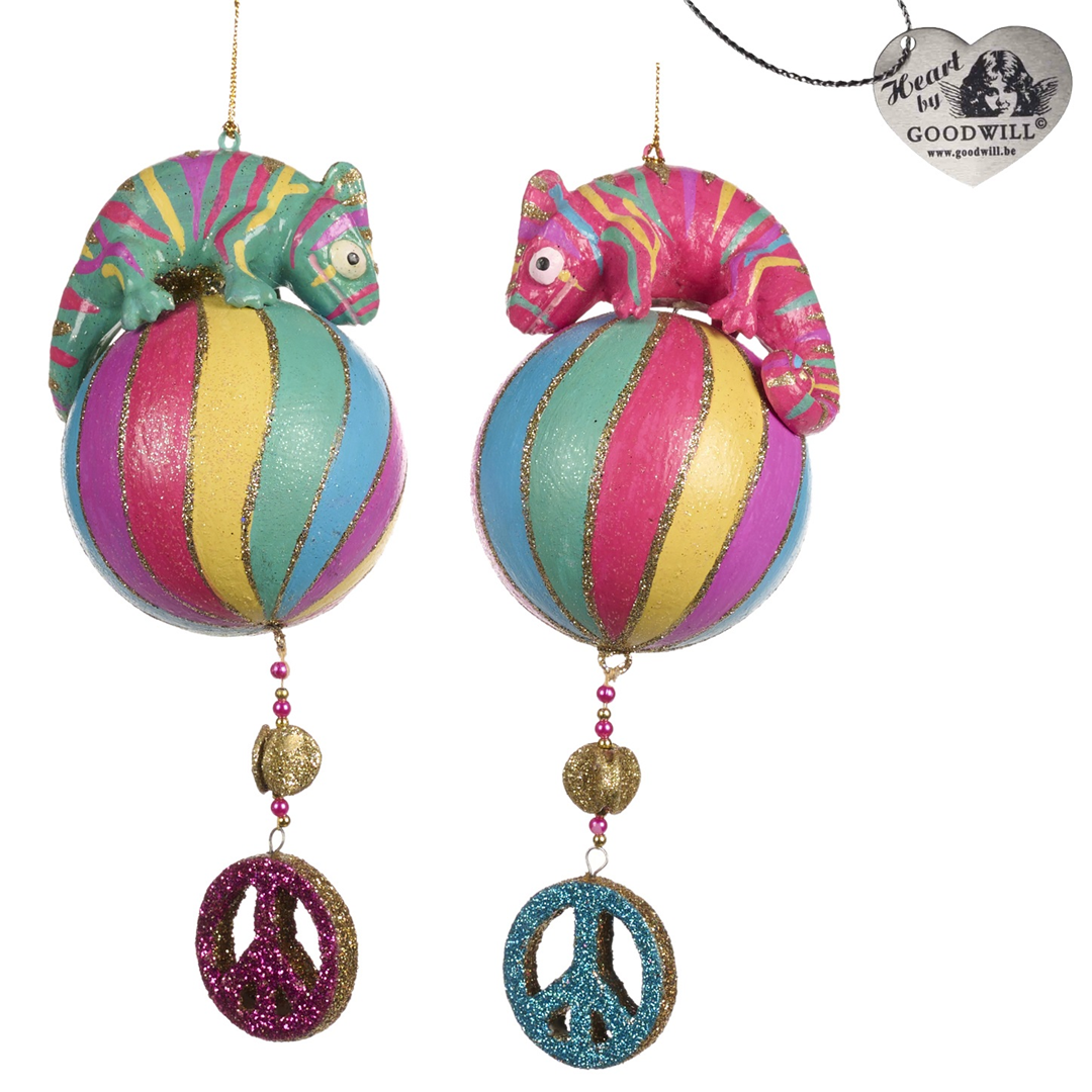 Sfera D18cm Camaleonte Peace&love Multi