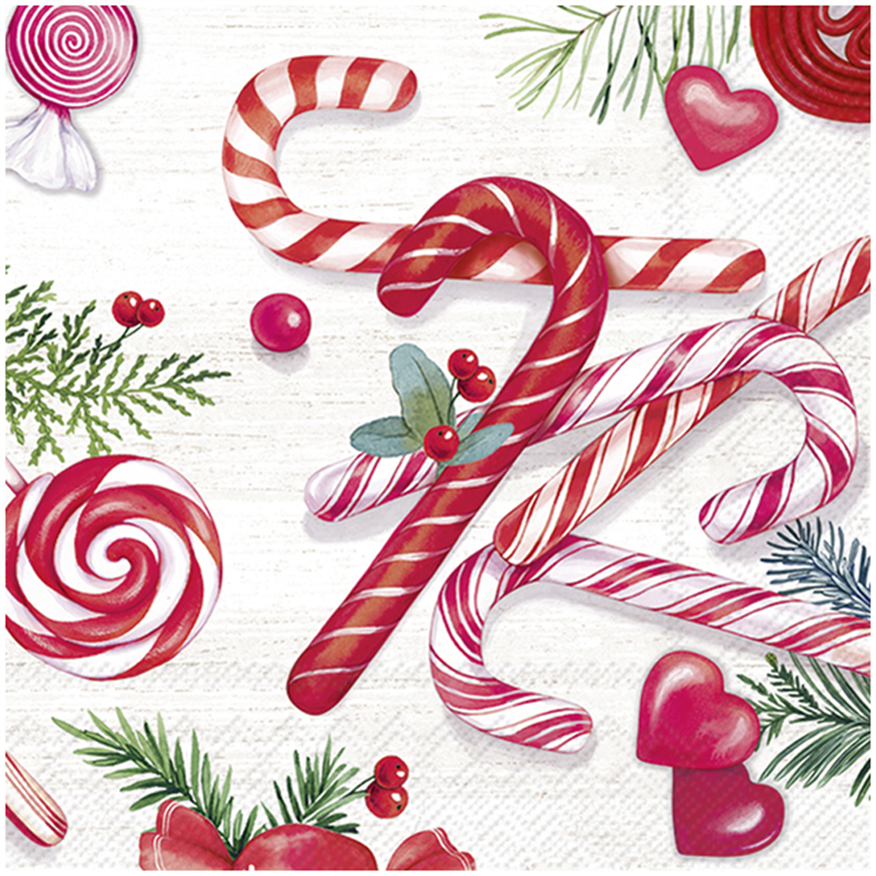 Ideal Home Range Tovaglioli Di Carta Natalizi 20 Pezzi - 33x33 Cm Con Cucciolo E Cappello Di Babbo Natale