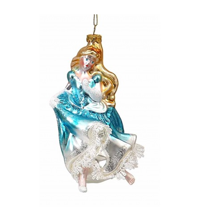 Ornamento Vetro 1pz Favola Cenerentola 15cm