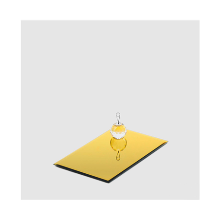 Base Candela Specchio Rettangolare 25x15.5cm Oro